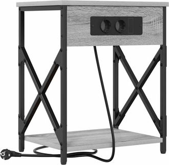 vidaXL Armario de Noche con cajón Gris sonoma 41 x 31 x 51 cm Vidaxl