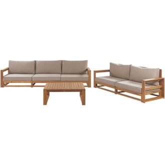 Beliani Set da giardino 5 posti in legno di acacia chiaro Timor II