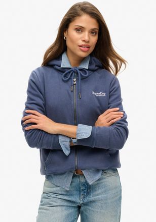 Superdry Kapuzensweatjacke SUPERDRY ESSENTIAL LOGO ZIP HOODIE HB, Damen, Gr. S, blau (mariner navy), Sweatware, Obermaterial: 100% Baumwolle, unifarben, relaxe