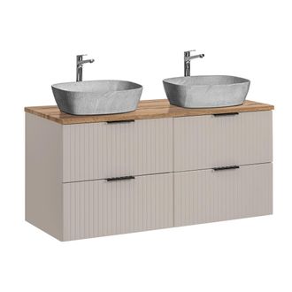 Petits Meubles Mueble lavabo imitaci&oacute;n piedra estratificado Beige