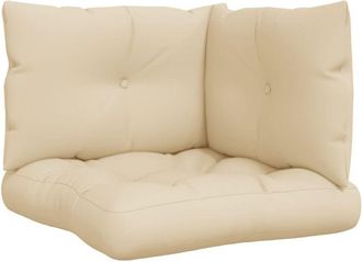 vidaXL Cojines Para Sof&aacute; De Palets 3 Unidades Tela Beige Vidaxl