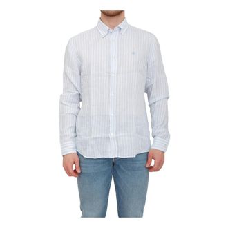 HUGO BOSS Celeste Shirt - Heren - Casual Overhemden - Blauw - 2XL - Linnen - Overhemden