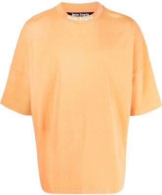 Palm Angels logo-print cotton T-shirt - men - Cotton - S - Orange