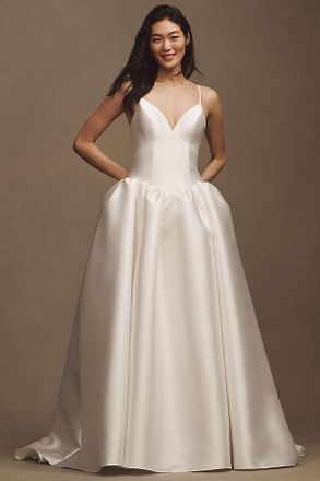 Jenny Yoo Jenny by Jenny Yoo Shay Mikado Basque-Waist Ball-Skirt Wedding Gown