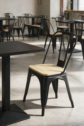 Regalos Miguel Sillas Comedor - Silla Valix Madera Natural - Negro