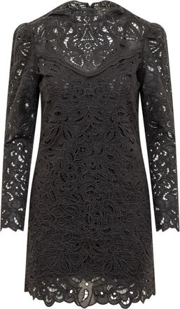 Isabel Marant Black Embroidered Neck Mini Dress