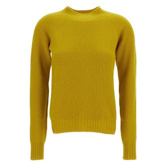 Drumohr Crewneck Sweater - Dames - Ronde hals truien - Geel - M - Wol - Truien & Vesten