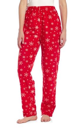 Leveret Womens Fleece Printed Holiday Pajama Pants in Snowflake at Nordstrom, Size X-Large