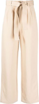 Woolrich tie-up-belt wide-leg trousers - women - Linen/Flax/Viscose - M - Neutrals