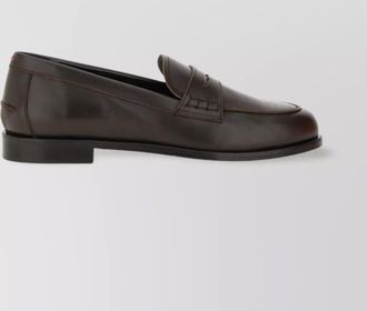 Aeyde leather loafers with penny strap and round toe