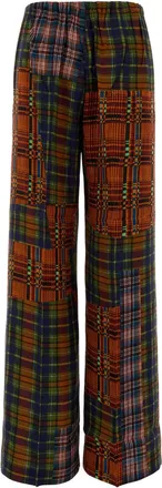 Dries Van Noten Patchwork Plaid Trousers - Orange