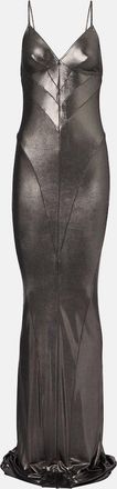 Rick Owens Metallic-effect jersey gown