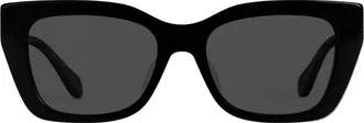 Mohala Eyewear Kai 55mm Cat Eye Polarized Sunglasses in Black Lava/gray Lenses at Nordstrom