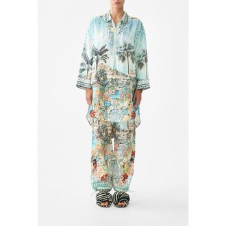 Camilla Relaxed High Low Shirt Dress in Balearic Beb&eacute; at Nordstrom, Size X-Small