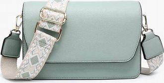Jen & Co. Womens Noah Vegan Guitar Strap Crossbody Bag In Seafoam