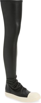 Rick Owens High Stocking Sneaker in Black/milk/milk at Nordstrom, Size 37.5
