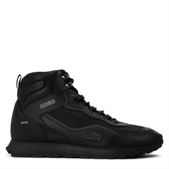 HUGO BOSS Hugo Mens Icelin Hito Mepu High Top Trainers in Black - Size UK 9