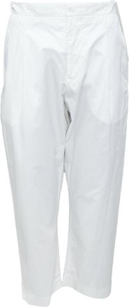 Marni Cotton Pleated Front High Waist Cropped Pants