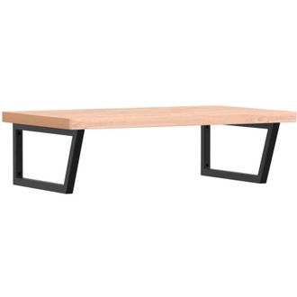 vidaXL Vidaxl - Estante De Lavabo De Pared De Acero Y Madera Maciza De Haya