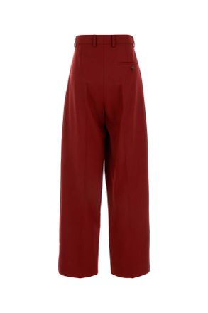 Stella McCartney Stella McCartney Womens Tiziano Red Wool Ruby Wide-leg Pant - Dark Red - Size EU 32 (Womens)