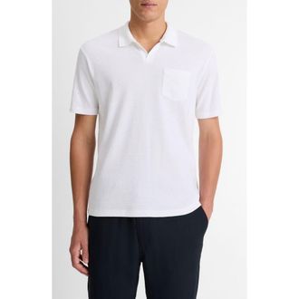 Vince Johnny Collar Polo in Optic White at Nordstrom, Size Xx-Large
