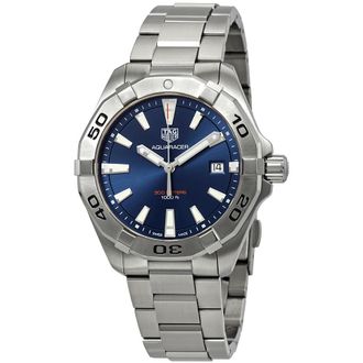 Tag Heuer Pre-owned Tag Heuer Aquaracer Blue Brushed Dial Mens Watch WBD1112.BA0928