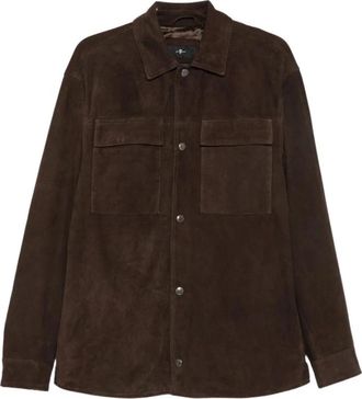 7 For All Mankind Overshirt 3FL - Heren - Leren en Su&egrave;de Jassen - Bruin - M - Leer - Jassen
