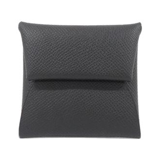 Herm&egrave;s Bastia Black Epsom Leather Coin Purse/Coin Case (Pre-Owned)