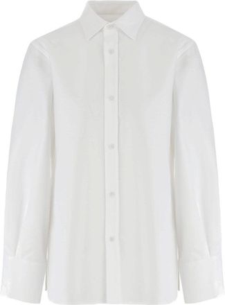 Darkpark Structured Collar Cotton Shirt With Long Sleeves And Side Slits