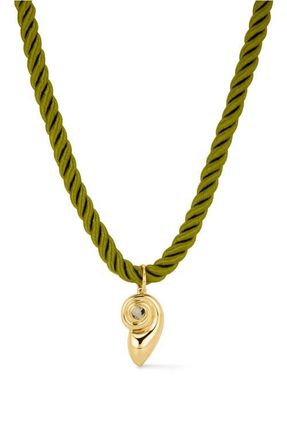 Luv AJ Palma Shell Cord Necklace in Gold at Nordstrom