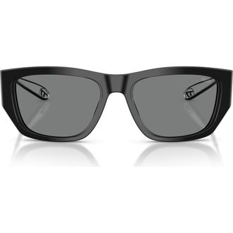 Diesel DL2006F 54mm Square Sunglasses in Black /Dark Grey at Nordstrom