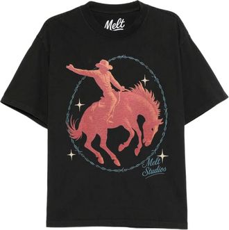 Melt T-shirt met paardenprint - Grijs