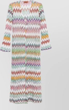 Missoni long sleeve chevron dress cover up tie