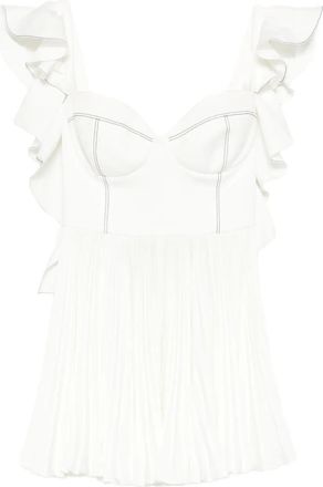 Parlor Geplooide mini-jurk met ruches - Wit