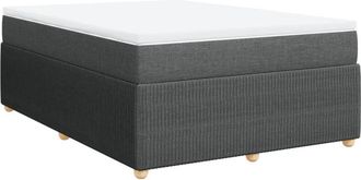 vidaXL Cama Box Spring Con Colch&oacute;n Tela Gris Oscuro 140x200 Cm Vidaxl