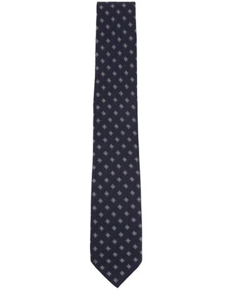 Reiss Rimini Navy Textured Square Wool & Silk-Blend Tie