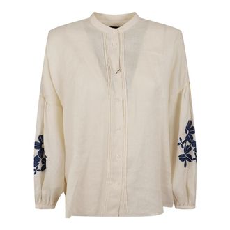 Max Mara Shirts, female, Beige, Size: 2XS Tela Puro Lino Leggera Shirt