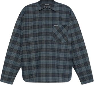 Balenciaga Gewatteerde Jas met Designerlogo - Heren - Zomerjassen - Blauw - M - Katoen - Jassen