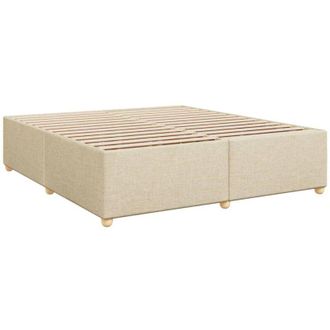 vidaXL Cama Sin Colch&oacute;n Tela Color Crema 200x200 Cm Vidaxl
