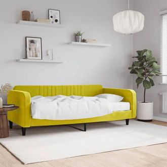 vidaXL Vidaxl - Sof&aacute; Cama Con Colch&oacute;n Terciopelo Amarillo 100x200 Cm