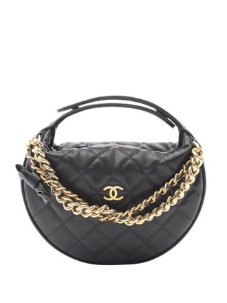 Chanel 2021-2025 CC Quilted Caviar Half Moon Clutch Bag handbag - women - Caviar Leather - One Size - Black