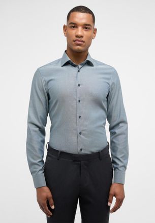 Eterna Langarmhemd ETERNA SLIM FIT, Herren, Gr. 42, Extra verl&auml;ngerter Arm, salbeigr&uuml;n, 100% cotton, schmal, Manschette, Hemden Langarmhemd, NON IRON (b&uuml;gelf