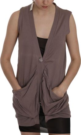 Pink Memories pink MEMORIES 100% Cotton Sleeveless Cardigan Top Womens Vest
