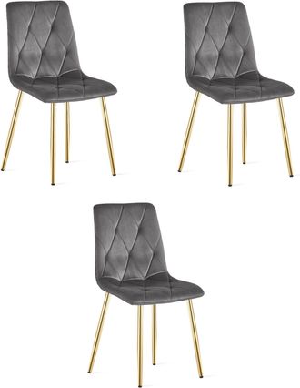 OEM Silla Libra - Terciopelo Gris Oscuro / Patas Doradas X 3