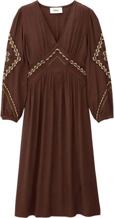 BA&SH Abito Tany con ricamo - Marrone