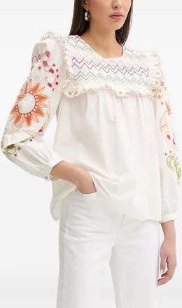 Never Fully Dressed Blusa con ricamo - Bianco