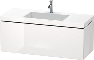 Duravit Lavabo Para Muebles Duravit L-cube C-bonded Con Base, Colgante, 120x48 Cm, 1 Extra&iacute;ble, Sin Rebosadero, 1 Agujero Para Grifo, Color: Albaricoque Perla