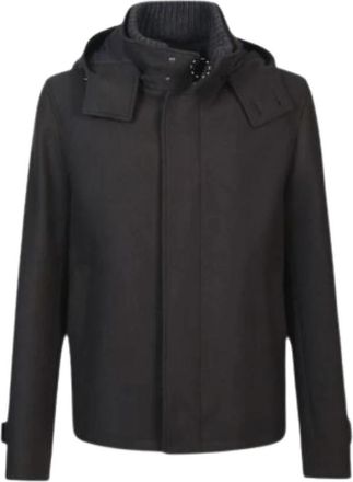 Herno Korte Jas - Heren - Winterjassen - Zwart - XL - Wol - Jassen