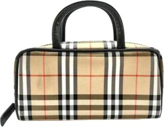 Burberry Pre-owned Vintage Mini Pouch - Dames - Vintage Mini Tas - Beige - ONE Size - Leer - Vintage