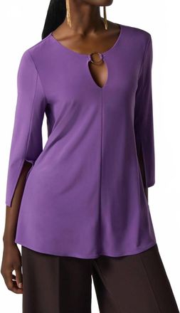 Joseph Ribkoff Venetia Gold Ring Keyhole Tunic In Violet